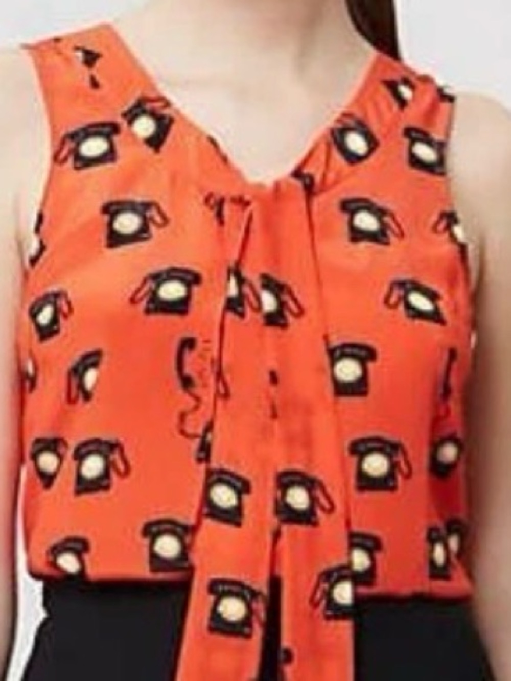 100% Silk Maeve Anthropologie Ring True Tank Red w Phones